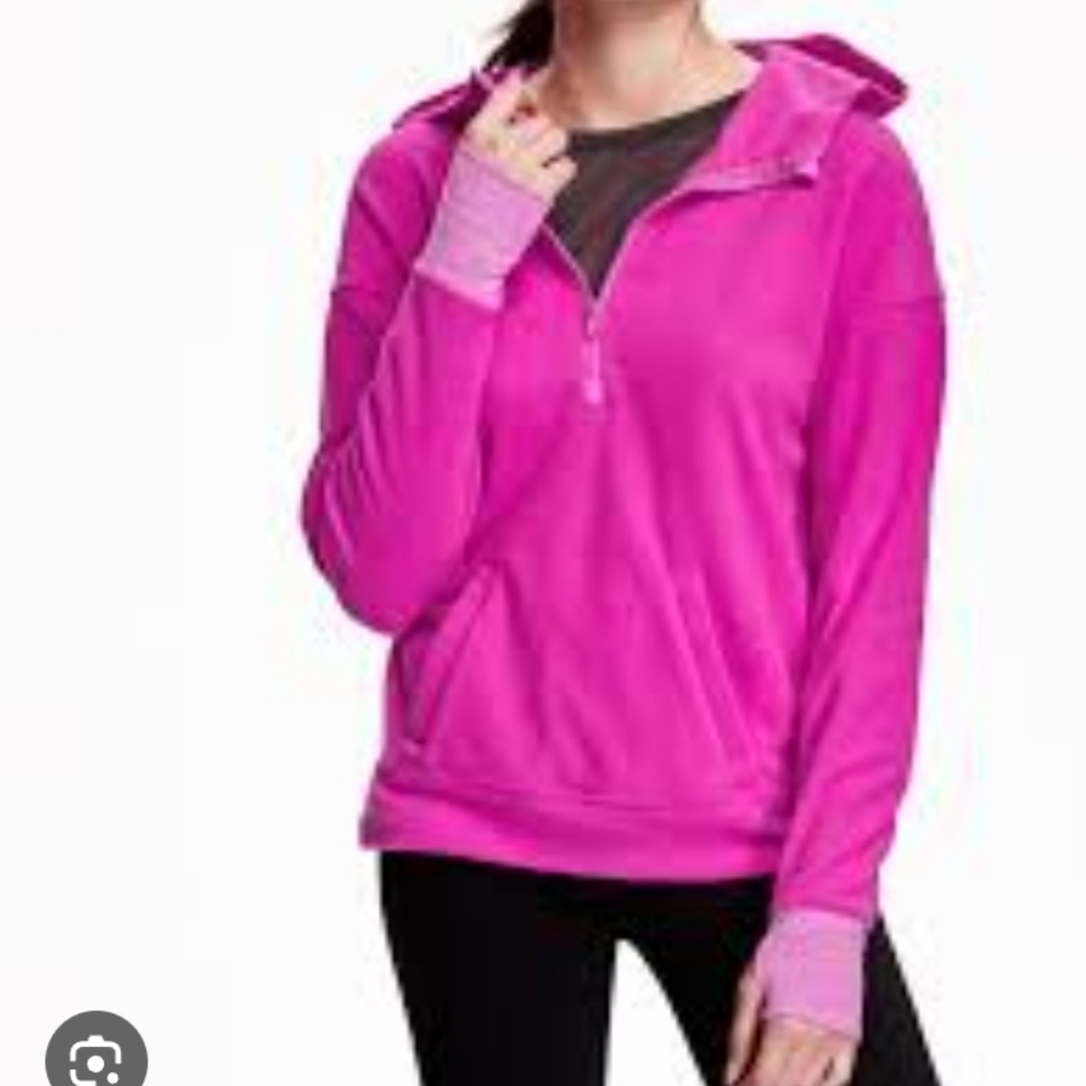 Old Navy Go-Warm Fleece 1/2 Zip Hoodie Fuchsia XL